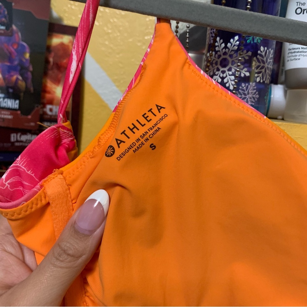 Athleta Kailua Cutout One Piece Swimsuit Orange Pink Size Small - Picture 5 of 11